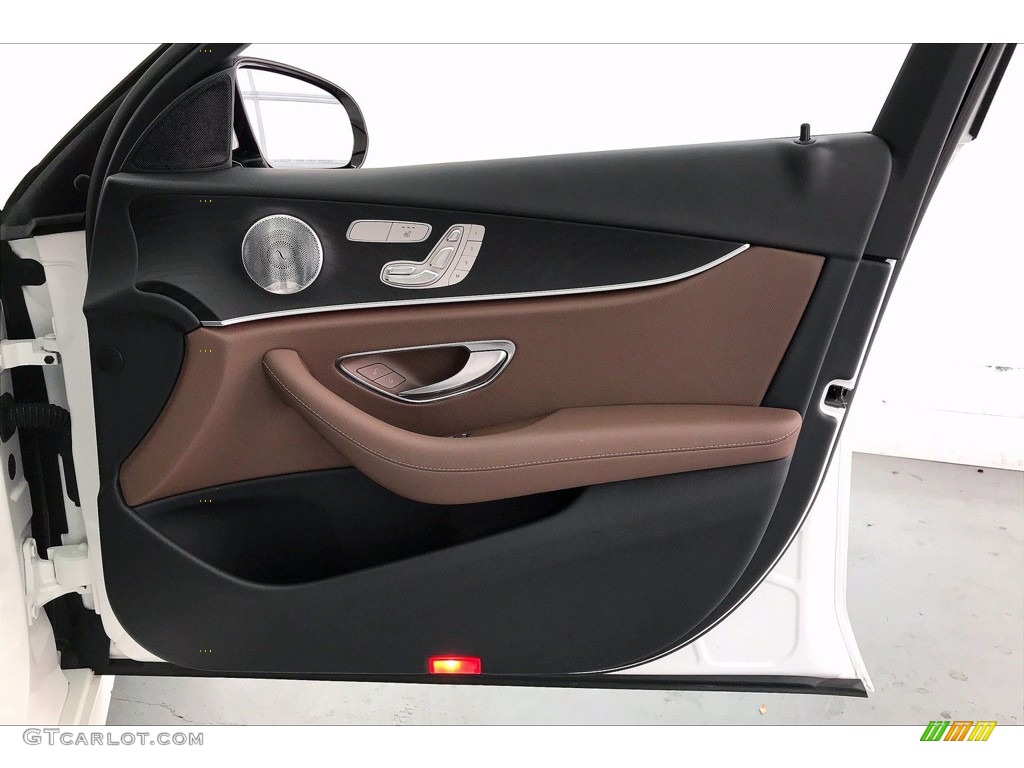 2017 Mercedes-Benz E 300 Sedan Nut Brown/Black Door Panel Photo #141279612