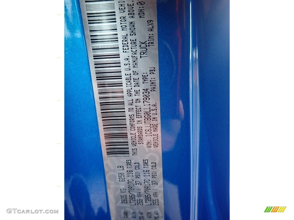 2020 Gladiator Rubicon 4x4 - Hydro Blue Pearl / Black photo #28