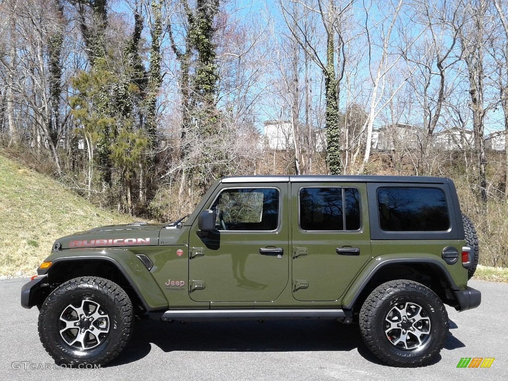 2021 Wrangler Unlimited Rubicon 4x4 - Sarge Green / Black photo #1