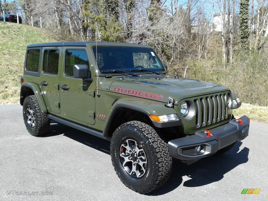 Sarge Green 2021 Jeep Wrangler Unlimited Rubicon 4x4 Exterior Photo #141280875