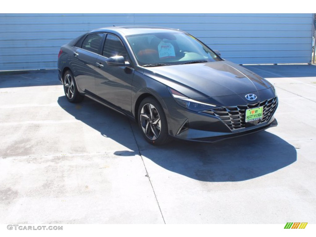 2021 Elantra Limited - Portofino Gray / Black photo #2