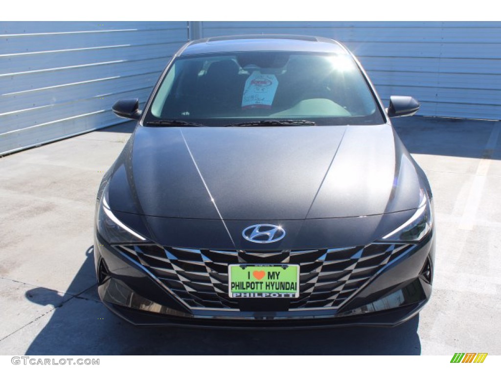 2021 Elantra Limited - Portofino Gray / Black photo #3