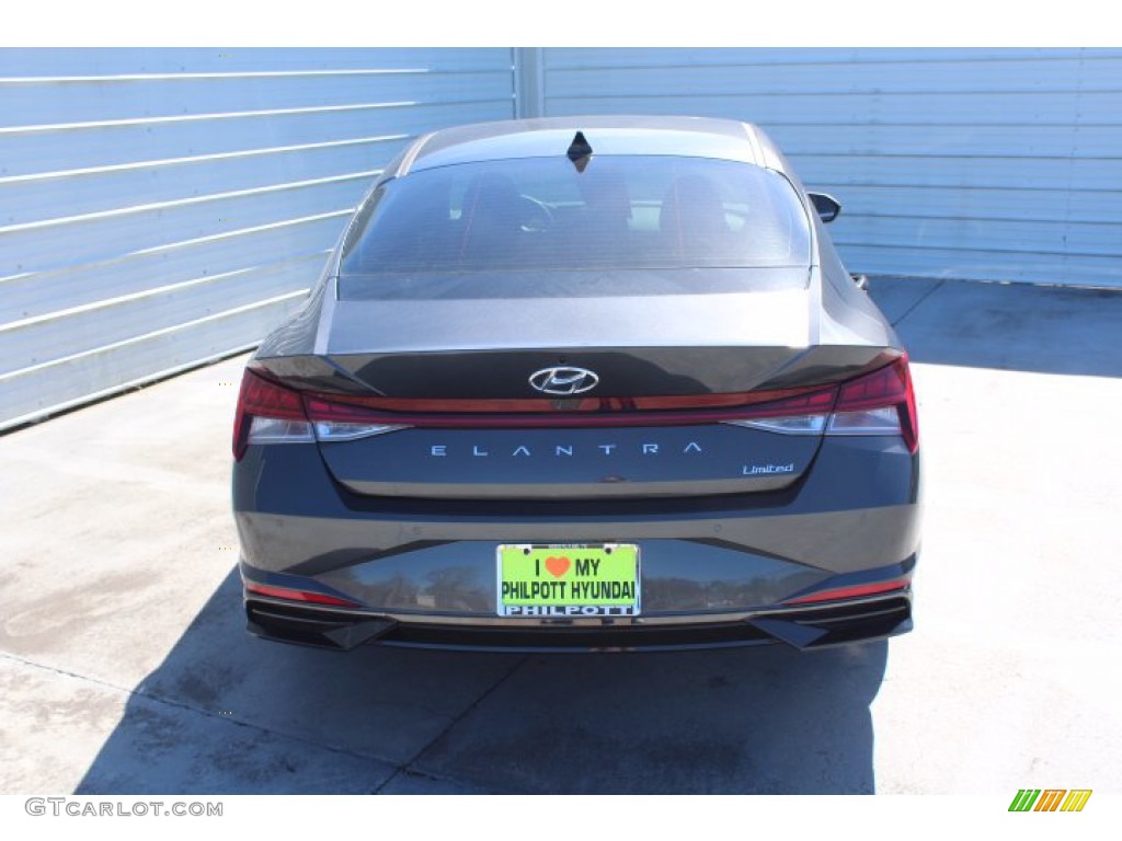2021 Elantra Limited - Portofino Gray / Black photo #6