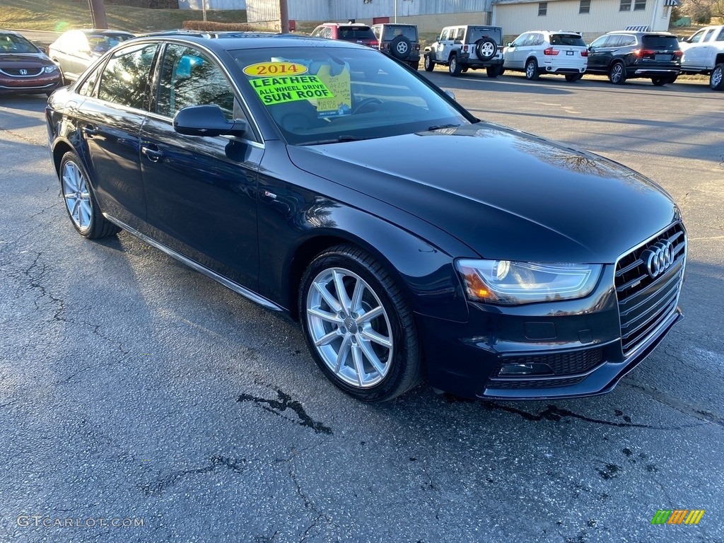 2014 A4 2.0T quattro Sedan - Moonlight Blue Metallic / Black photo #4