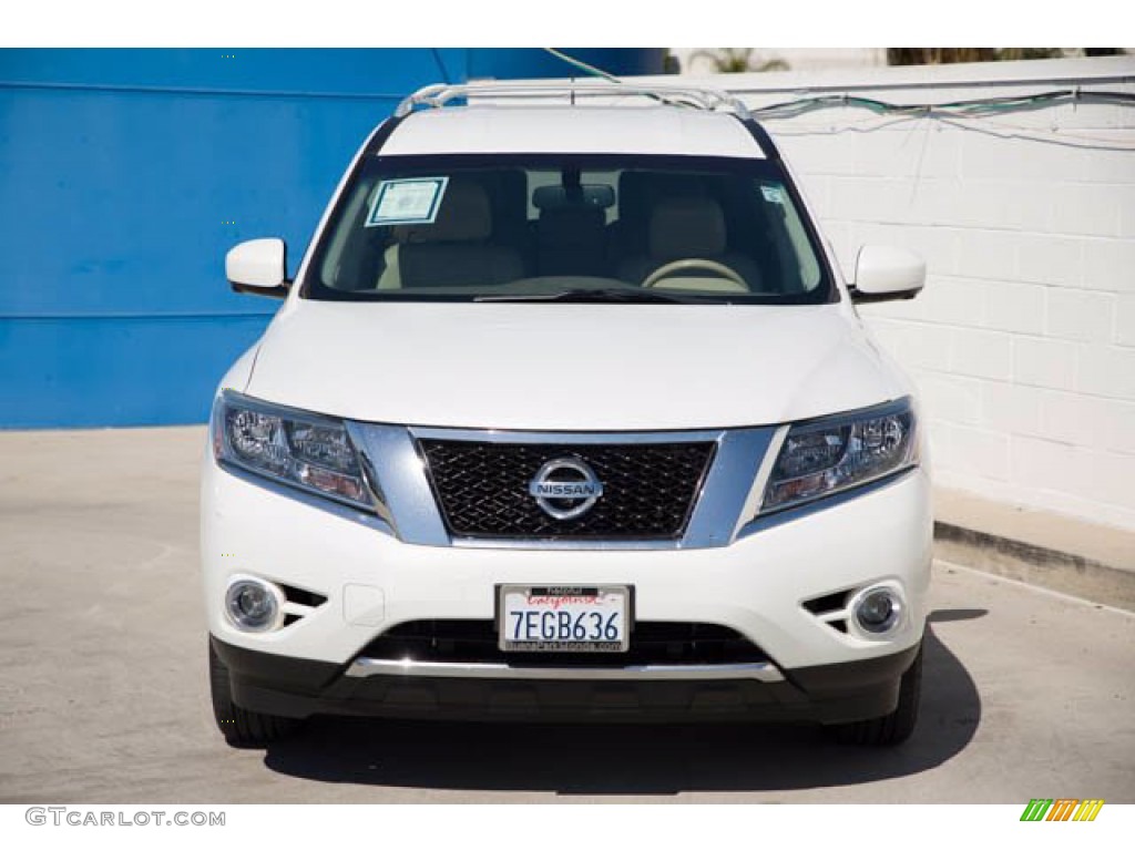 2013 Pathfinder Platinum 4x4 - Moonlight White / Almond photo #7