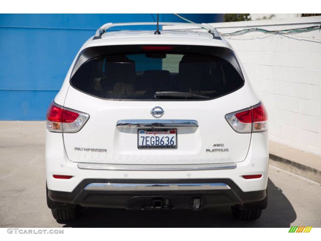 2013 Pathfinder Platinum 4x4 - Moonlight White / Almond photo #9