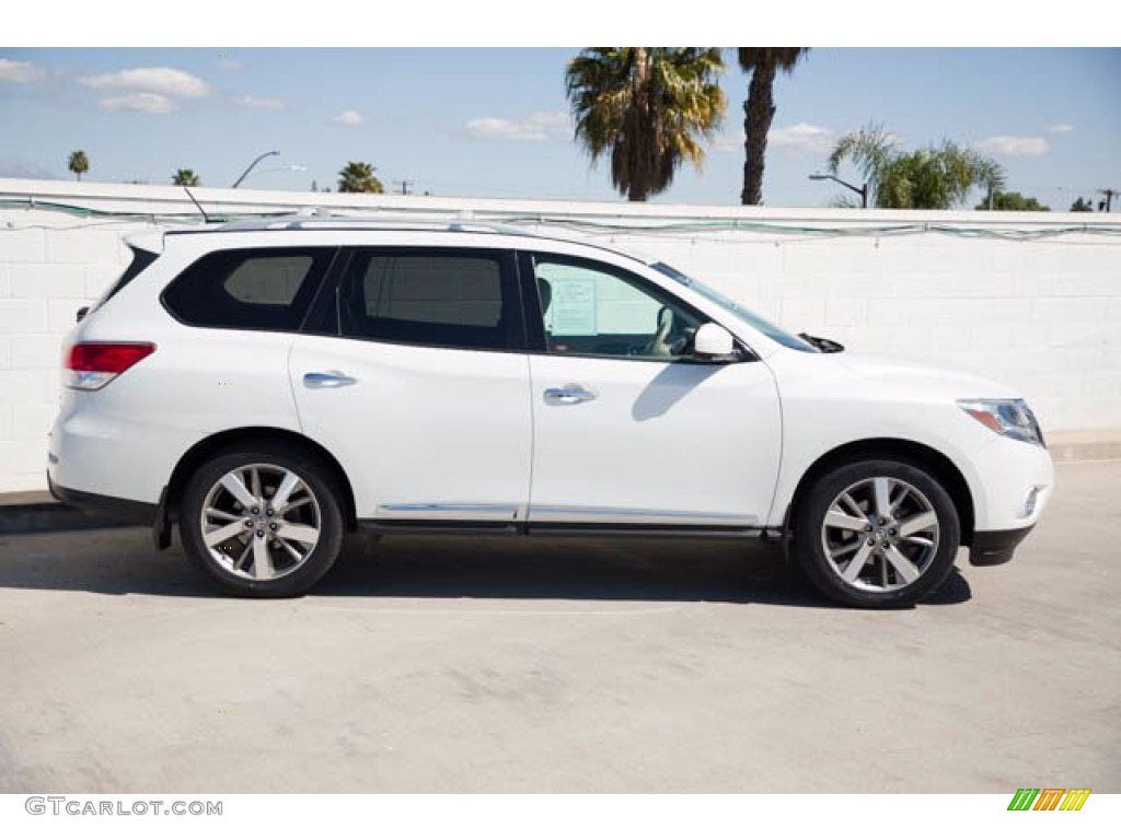2013 Pathfinder Platinum 4x4 - Moonlight White / Almond photo #13