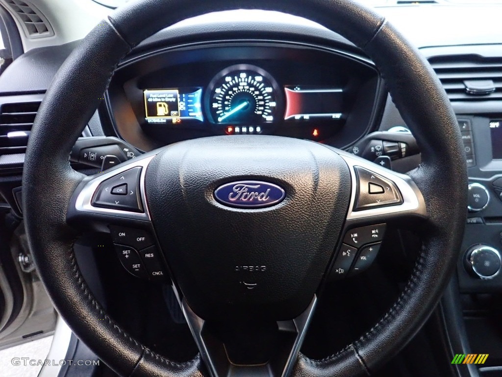 2018 Ford Fusion SE AWD Ebony Steering Wheel Photo #141284451