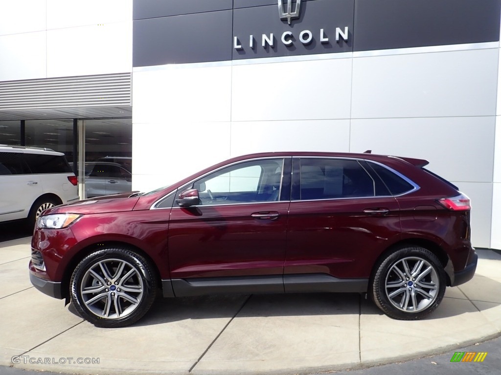2020 Edge Titanium AWD - Burgundy Velvet Metallic Tinted / Ebony photo #2