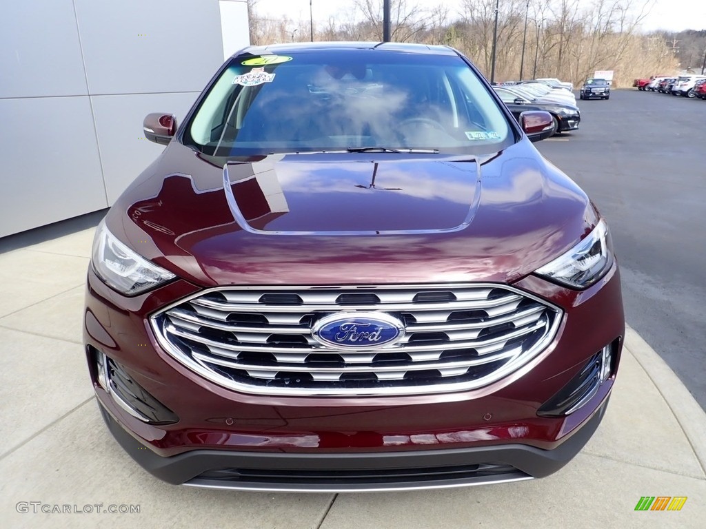2020 Edge Titanium AWD - Burgundy Velvet Metallic Tinted / Ebony photo #9