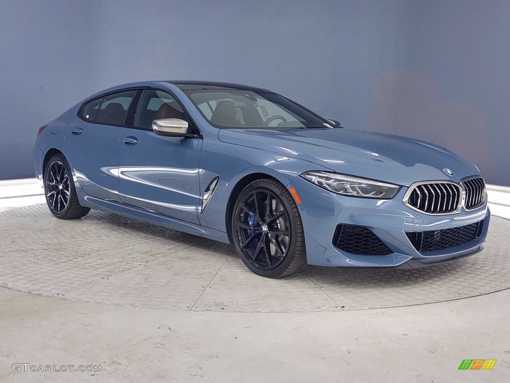 2021 8 Series 850i xDrive Gran Coupe - Barcelona Blue Metallic / Tartufo/Black photo #1