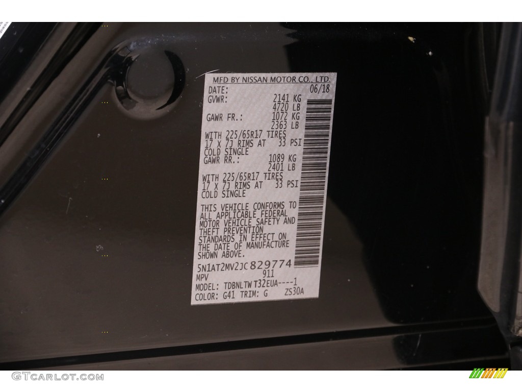 2018 Rogue Color Code G41 for Magnetic Black Photo #141291505