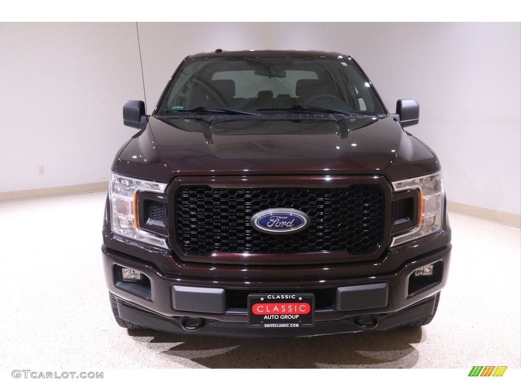 2018 F150 XL SuperCrew 4x4 - Magma Red / Earth Gray photo #2