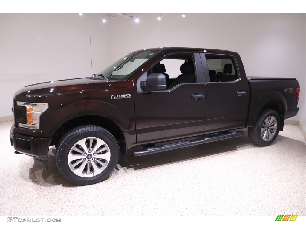 2018 F150 XL SuperCrew 4x4 - Magma Red / Earth Gray photo #3