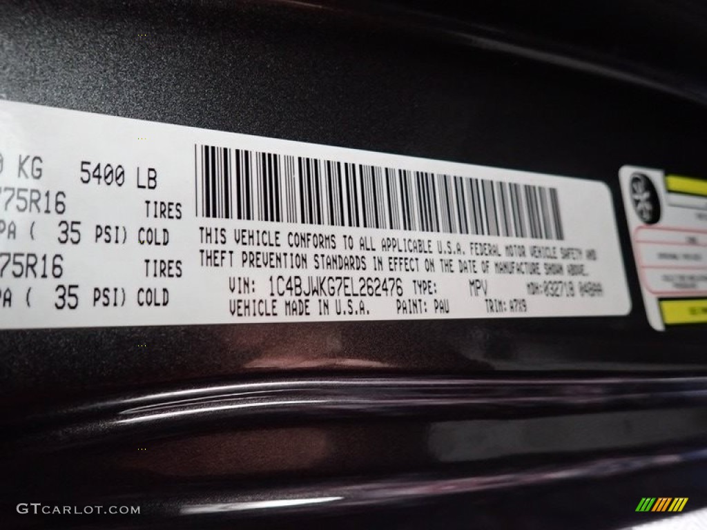2014 Wrangler Unlimited Color Code PAU for Granite Metallic Photo #141294334