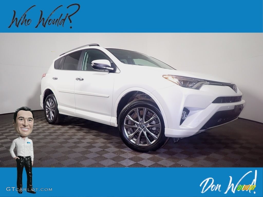 2017 RAV4 Platinum - Blizzard Pearl White / Black photo #1