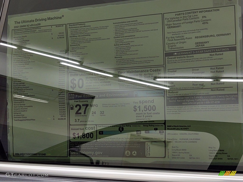 2021 X2 sDrive28i - Mineral Gray Metallic / Black photo #25