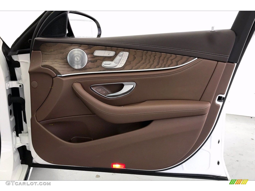 2018 Mercedes-Benz E 300 Sedan Nut Brown/Black Door Panel Photo #141300204