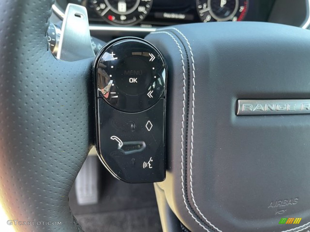 2021 Land Rover Range Rover Sport SVR Ebony Steering Wheel Photo #141300216