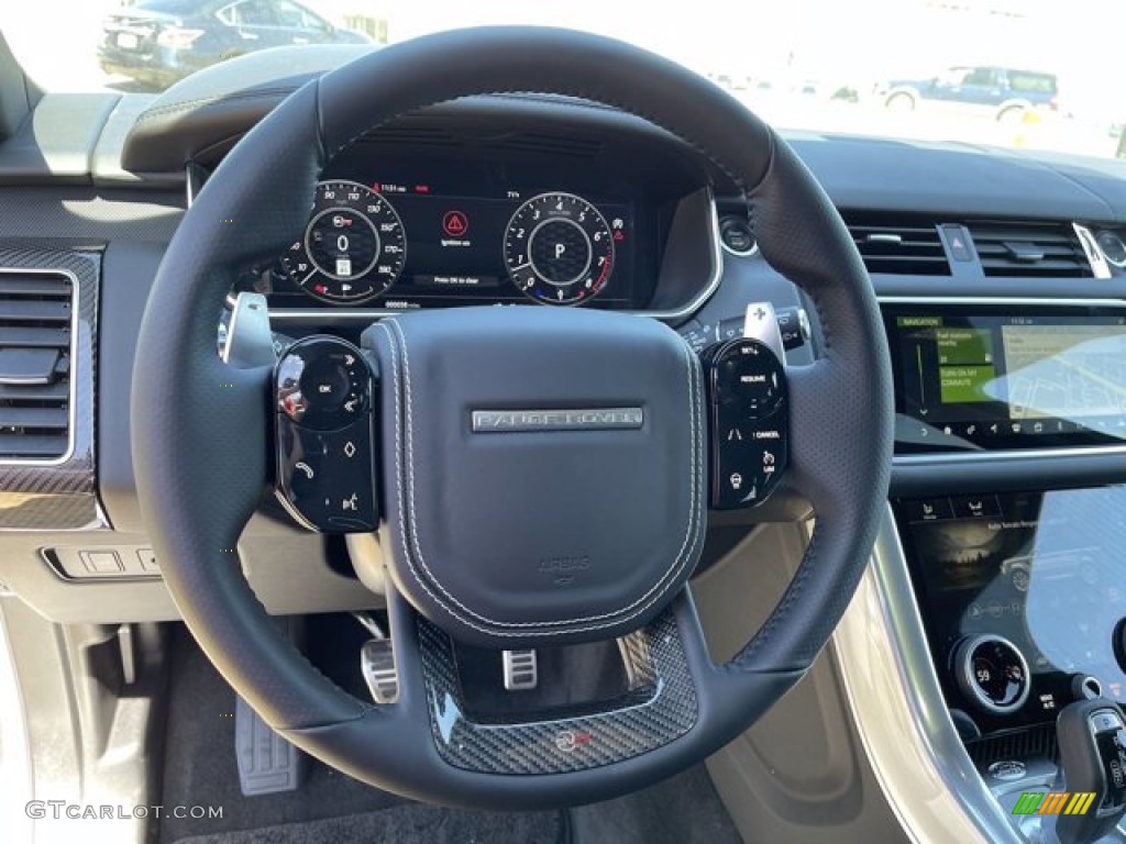 2021 Land Rover Range Rover Sport SVR Ebony Steering Wheel Photo #141300246