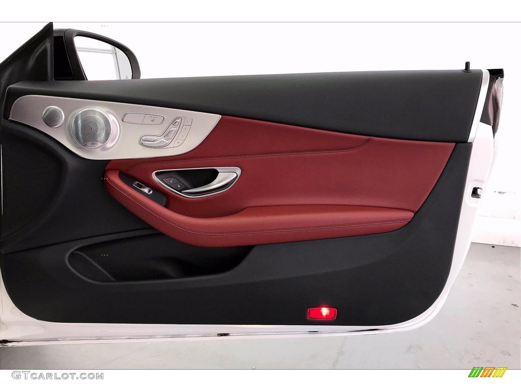 2018 Mercedes-Benz C 300 Coupe Cranberry Red/Black Door Panel Photo #141304431
