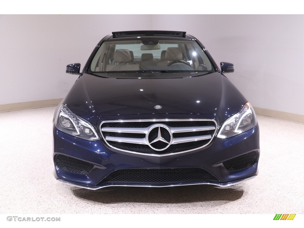 2015 E 350 4Matic Sedan - Lunar Blue Metallic / Silk Beige/Espresso Brown photo #2