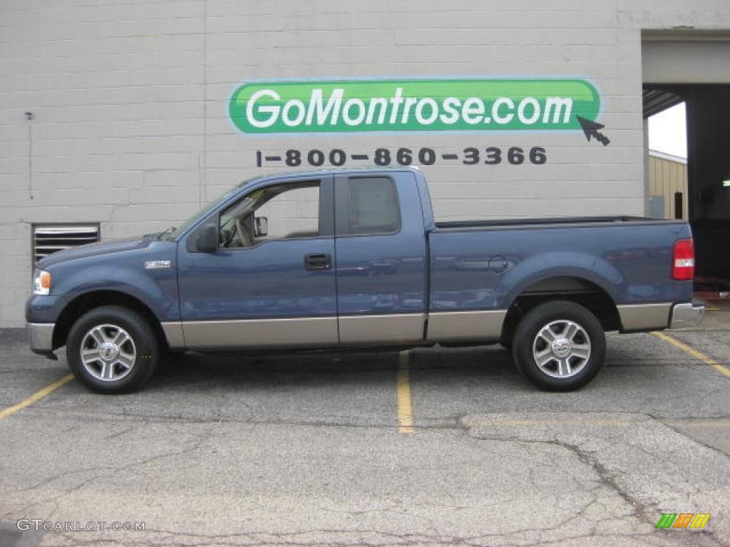 2006 F150 XLT SuperCab - Medium Wedgewood Blue Metallic / Tan photo #3