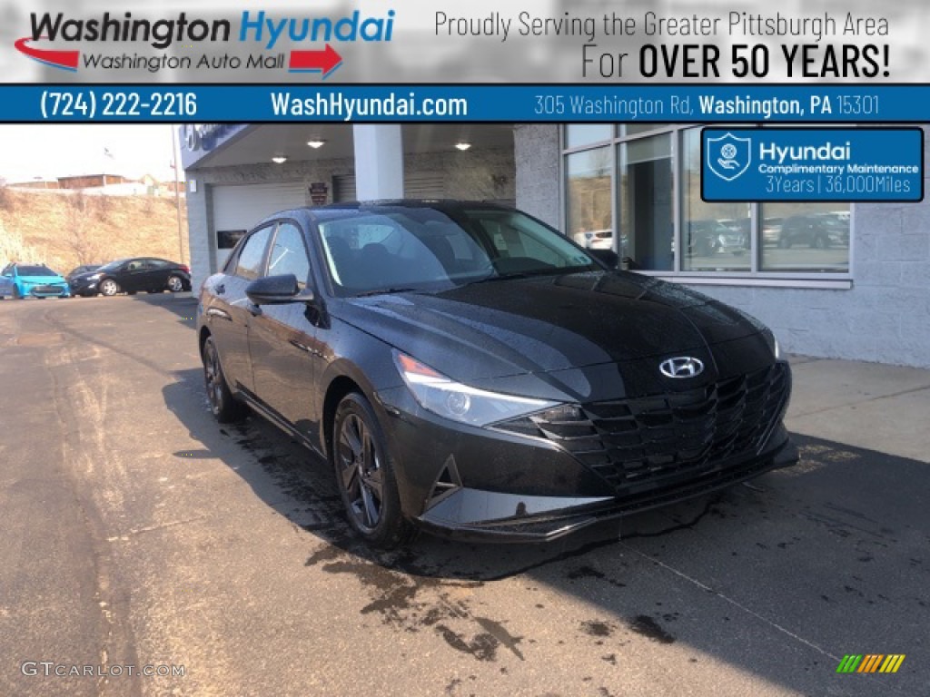 2021 Elantra SEL - Phantom Black / Black photo #1