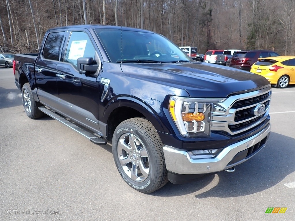 2021 F150 XLT SuperCrew 4x4 - Antimatter Blue / Medium Dark Slate photo #3