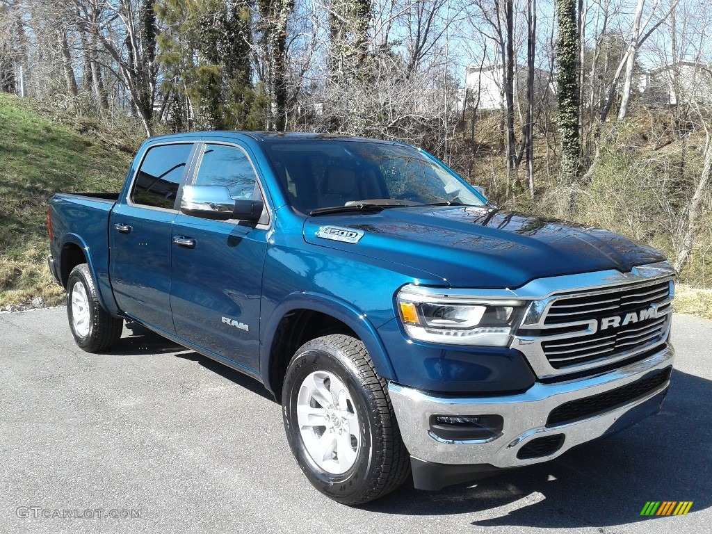 Patriot Blue Pearl 2021 Ram 1500 Laramie Crew Cab 4x4 Exterior Photo #141317325