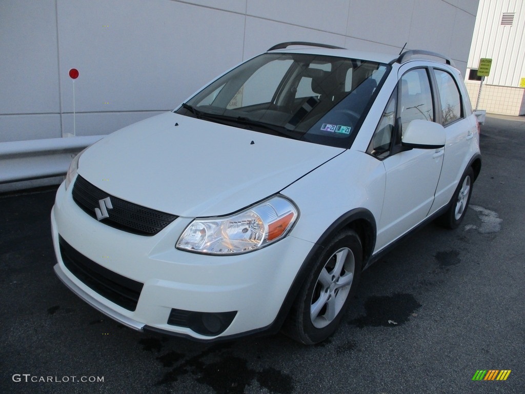 2008 SX4 Crossover AWD - White Water Pearl / Black photo #9