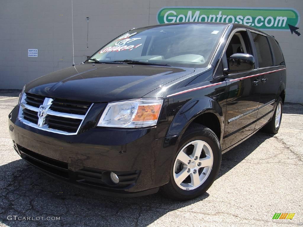 2008 Grand Caravan SXT - Brilliant Black Crystal Pearl / Dark Slate/Light Shale photo #1