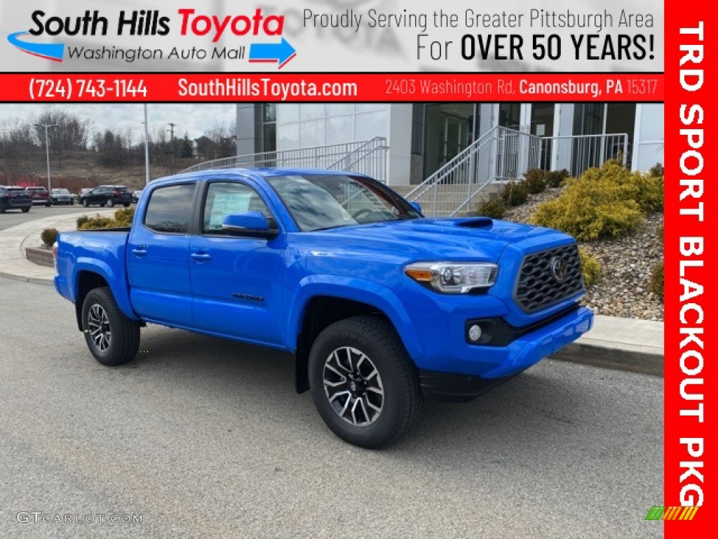 2021 Tacoma TRD Sport Double Cab 4x4 - Voodoo Blue / TRD Cement/Black photo #1