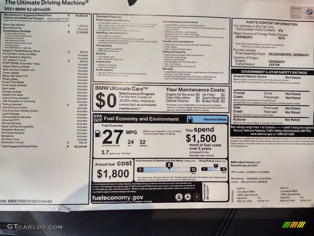 2021 X2 sDrive28i - Storm Bay Metallic / Black photo #25