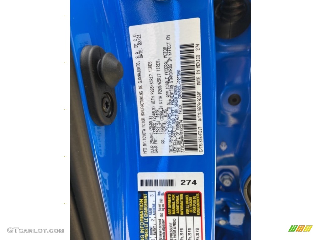2021 Tacoma TRD Sport Double Cab 4x4 - Voodoo Blue / TRD Cement/Black photo #30