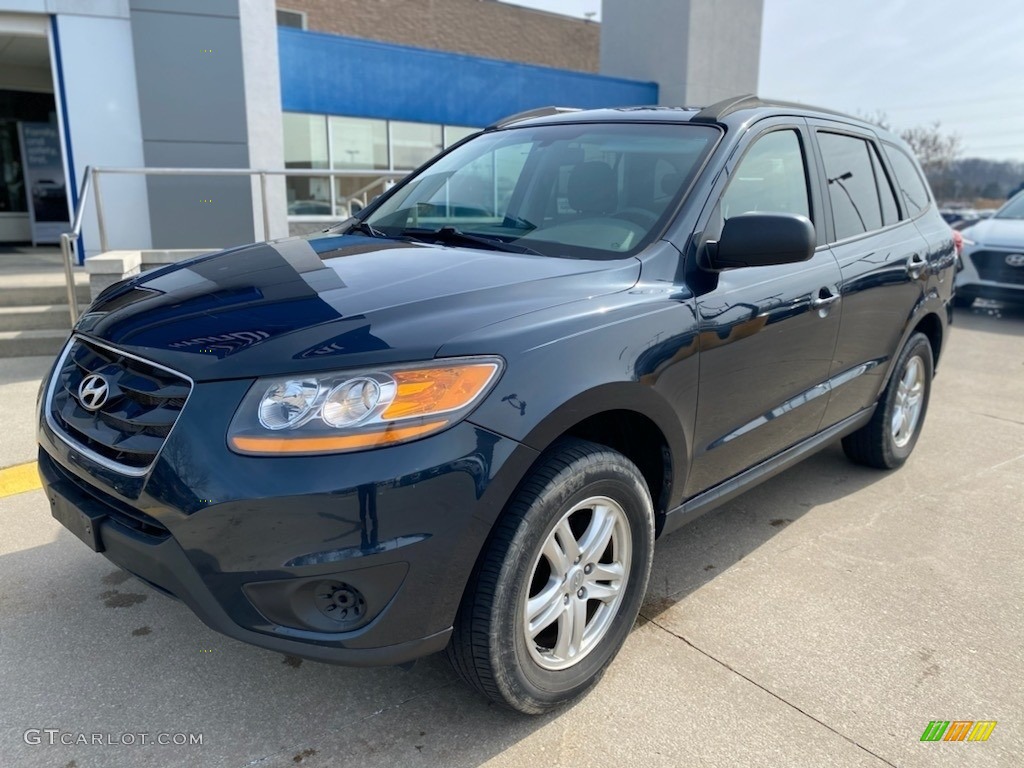 2011 Santa Fe GLS AWD - Phantom Black Metallic / Gray photo #1