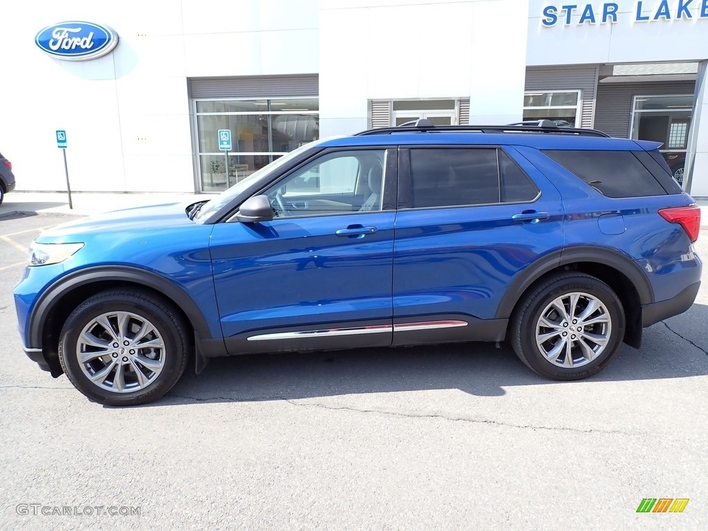 2020 Explorer XLT 4WD - Atlas Blue Metallic / Sandstone photo #2