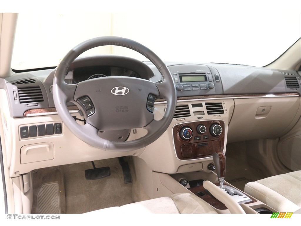 2007 Sonata SE V6 - Powder White Pearl / Beige photo #6