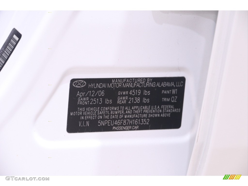 2007 Sonata SE V6 - Powder White Pearl / Beige photo #18