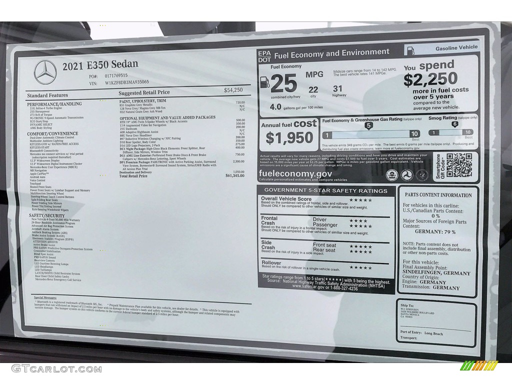 2021 E 350 Sedan - Graphite Gray Metallic / Neva Gray/Magma Gray photo #11