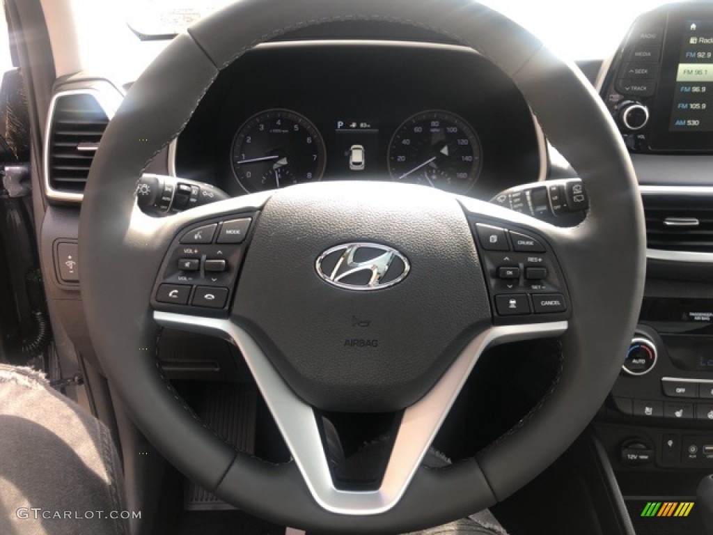 2021 Hyundai Tucson Ulitimate AWD Black Steering Wheel Photo #141339457