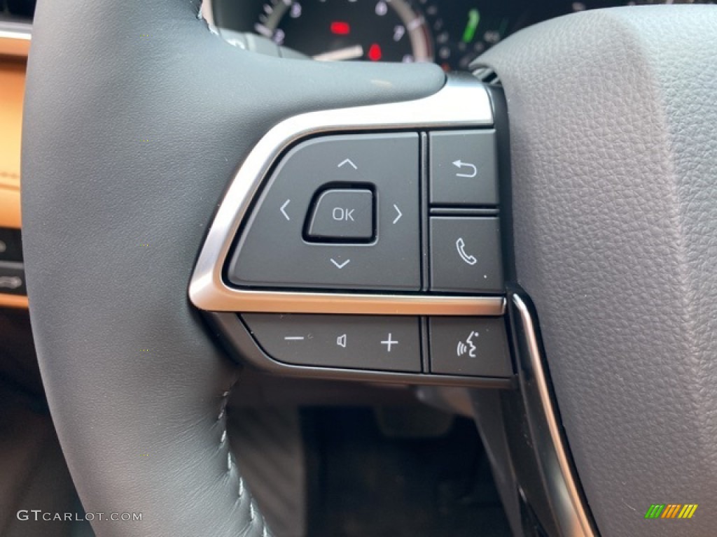 2021 Toyota Highlander Platinum AWD Glazed Caramel Steering Wheel Photo #141340053