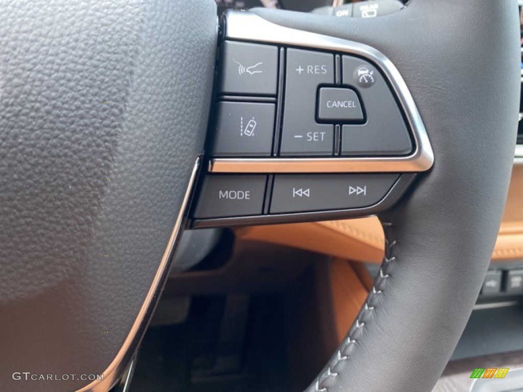 2021 Toyota Highlander Platinum AWD Glazed Caramel Steering Wheel Photo #141340074