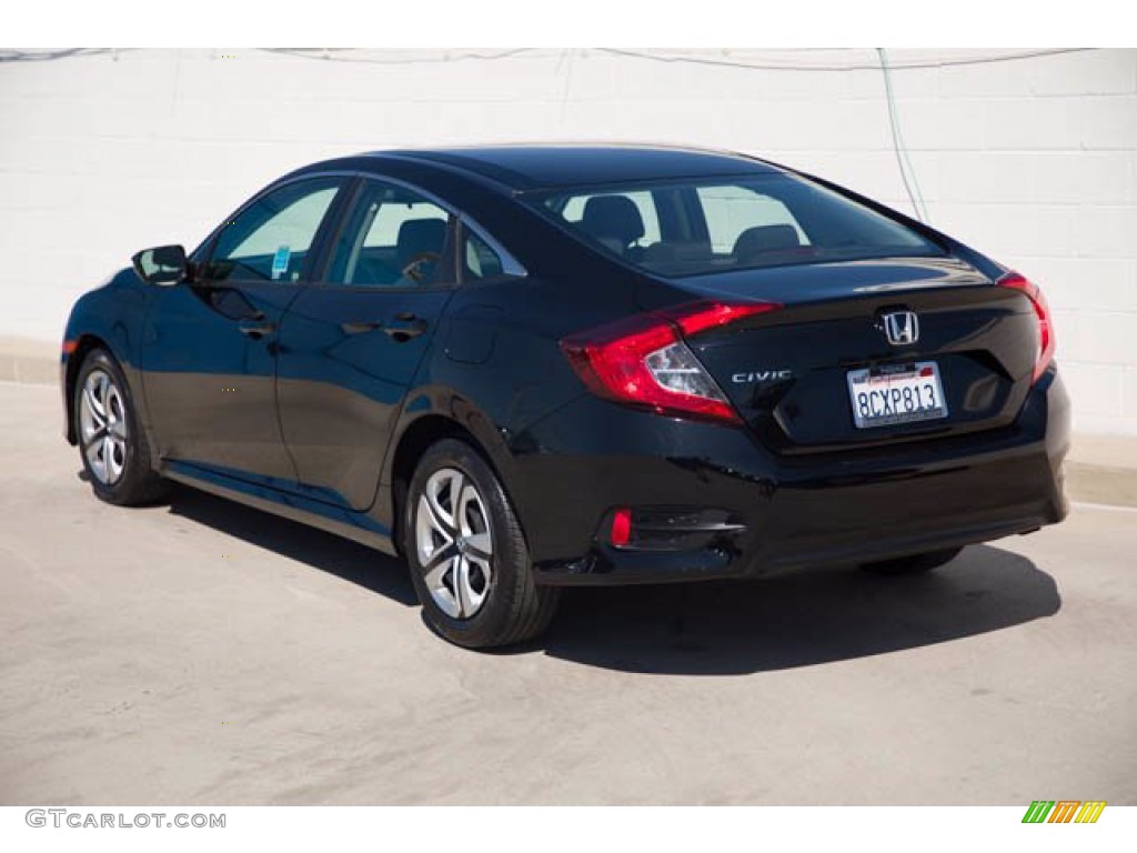 2018 Civic LX Sedan - Crystal Black Pearl / Black photo #2