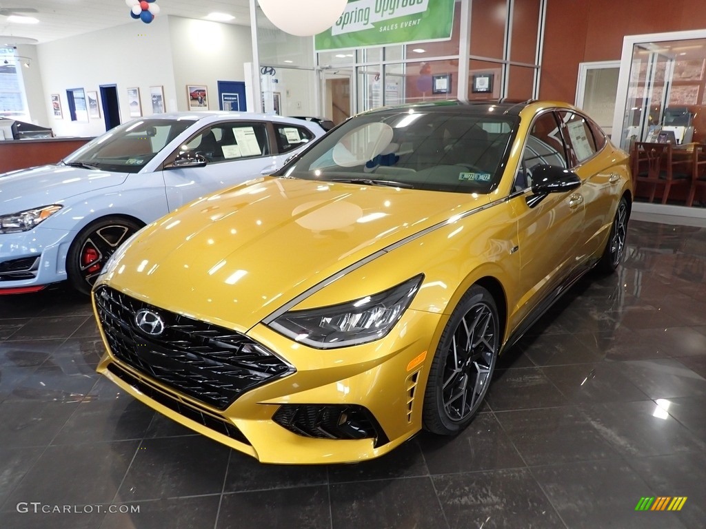 Glowing Yellow Hyundai Sonata