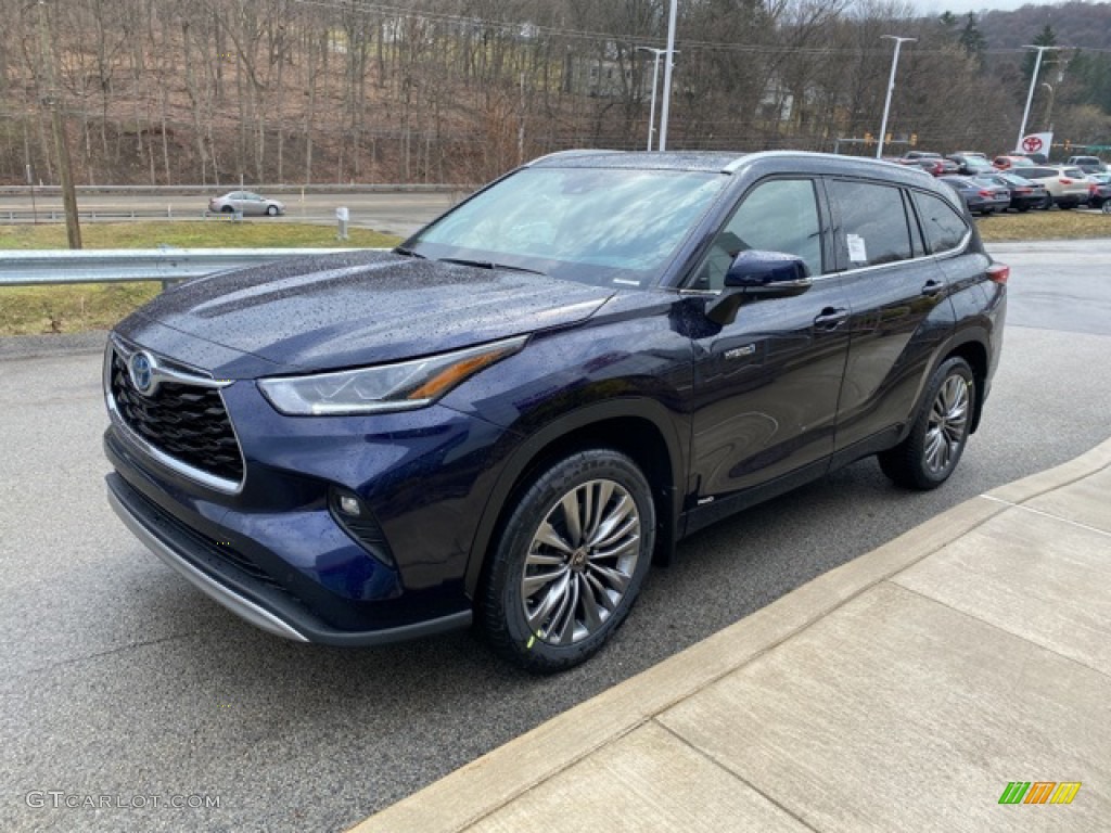 2021 Highlander Hybrid Platinum AWD - Blueprint / Black photo #14