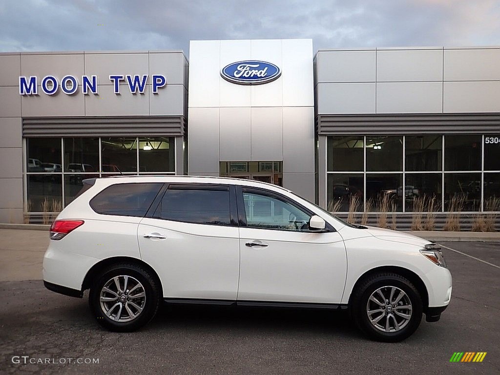 2014 Pathfinder S AWD - Moonlight White / Almond photo #1