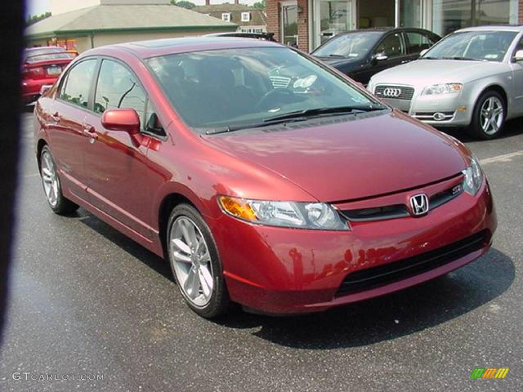 2008 Honda civic si habanero red pearl #3