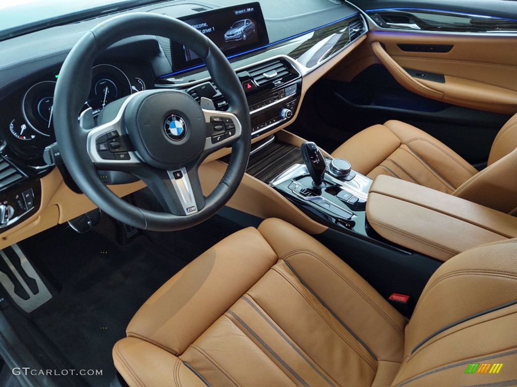 Cognac Interior 2018 BMW 5 Series 530e iPerfomance Sedan Photo #141357864