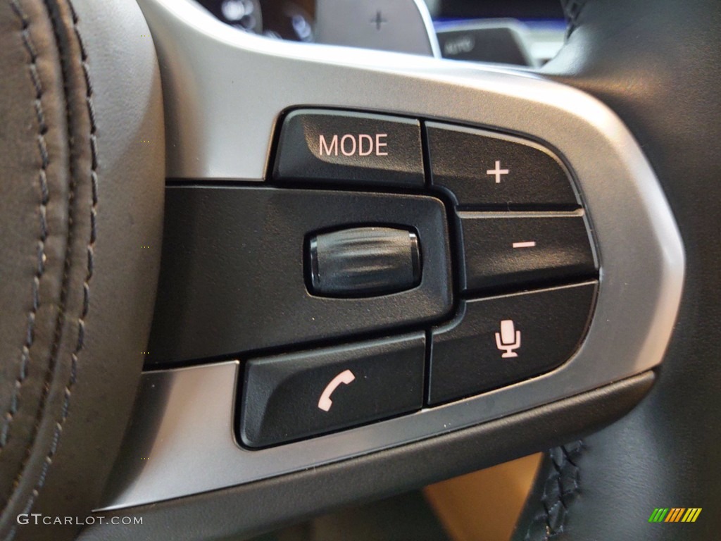 2018 BMW 5 Series 530e iPerfomance Sedan Cognac Steering Wheel Photo #141357957